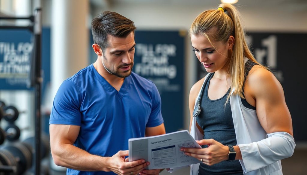 Person making informed decision about fitness goals with health professional